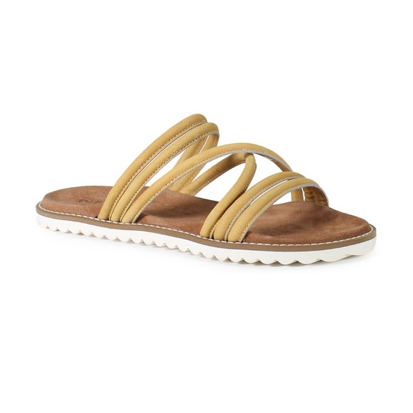 Diba Shoes - Diba True Saffron Leather Cedar Cove Slide Sandals Woman’s Size 7 READ
